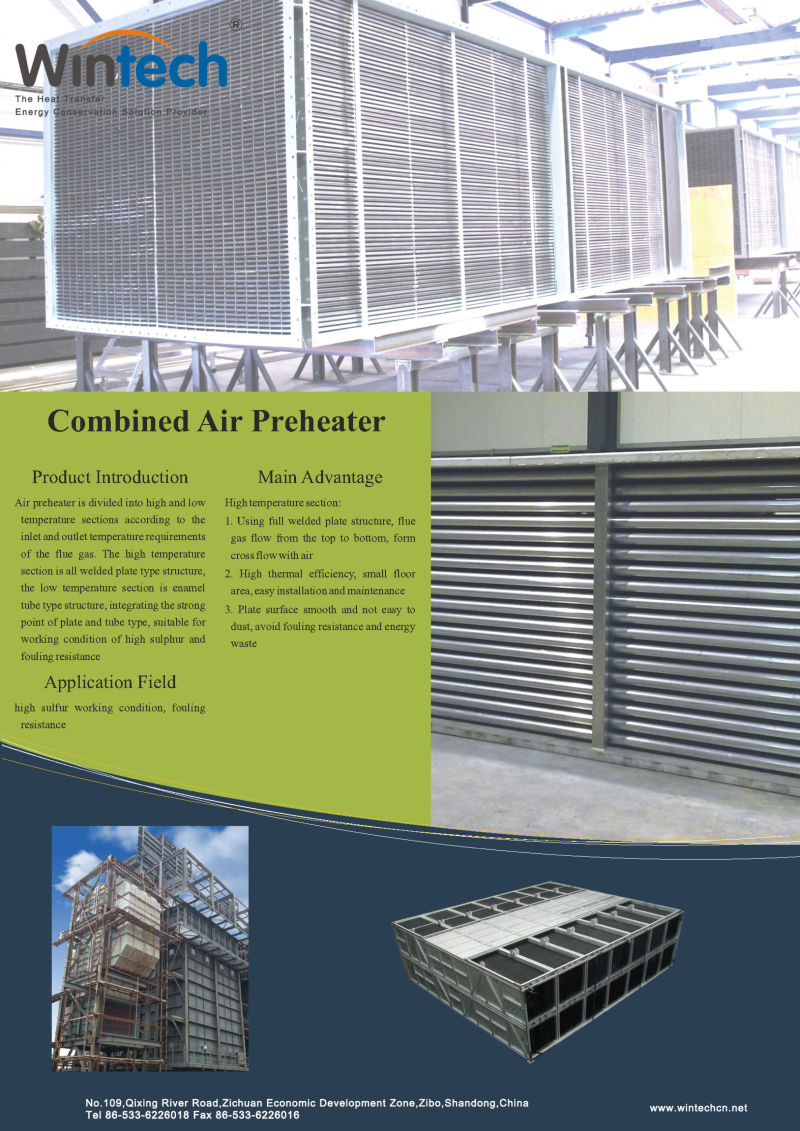 Compact Design Waste Heat Recovery Air Preheater for Heating Boiler