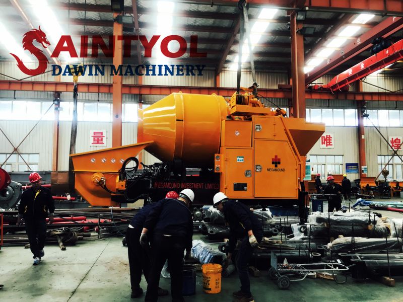 Concrete Pump and Mixer Is Combined with Hopper, Pumping System, Hydraulic System, Clean System and Electric System and Has The Function of Feeding