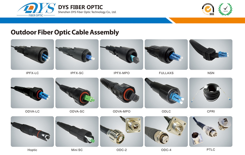 Dys Customized Odva MPO Fiber Optic Cpri Cable 12core MPO Trunk Cable Fiber Optical Cable