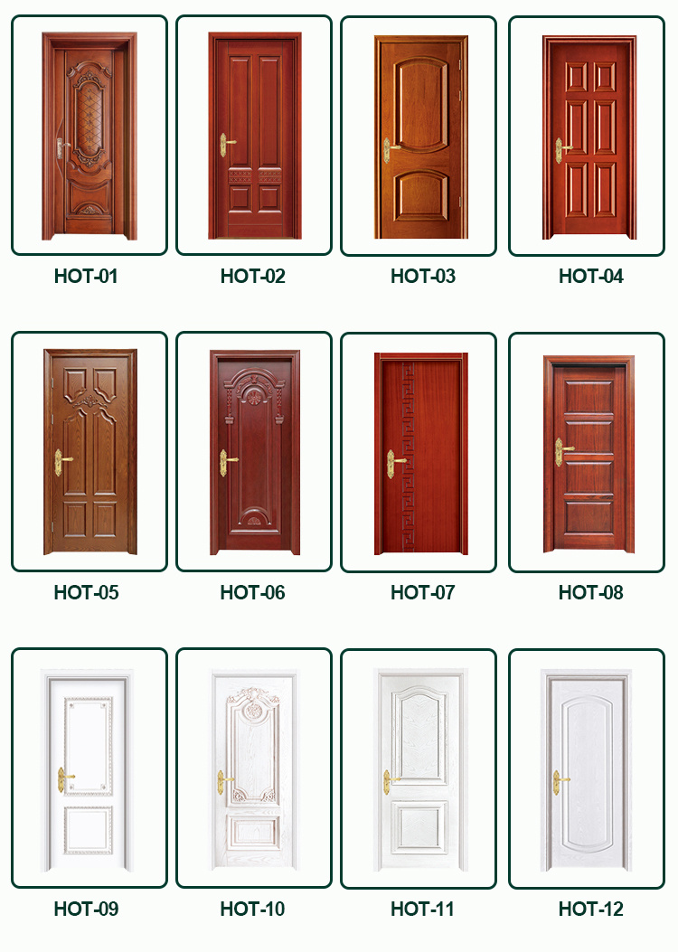 Italian Alibaba Bedroom Door Design MDF / Solid Oak Wood / Simple Solid Teak Wood Entry Door