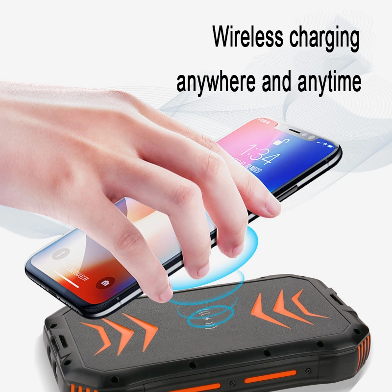 30000mAh Waterproof Wireless Solar Power Bank for Mobile Charger with LED Flashlight for Emergency Sos