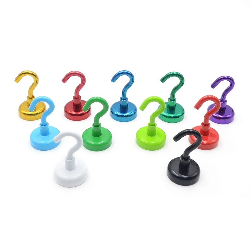 Screw Hole Strong Holding Full Neodymium Magnet Colorful Pot Hook