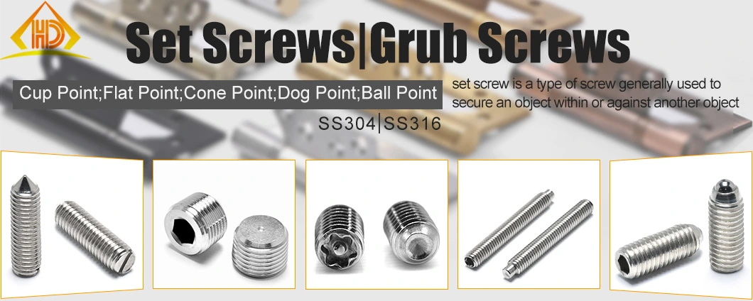 SS304 Cup Point Allen Socket Grub Set Screw