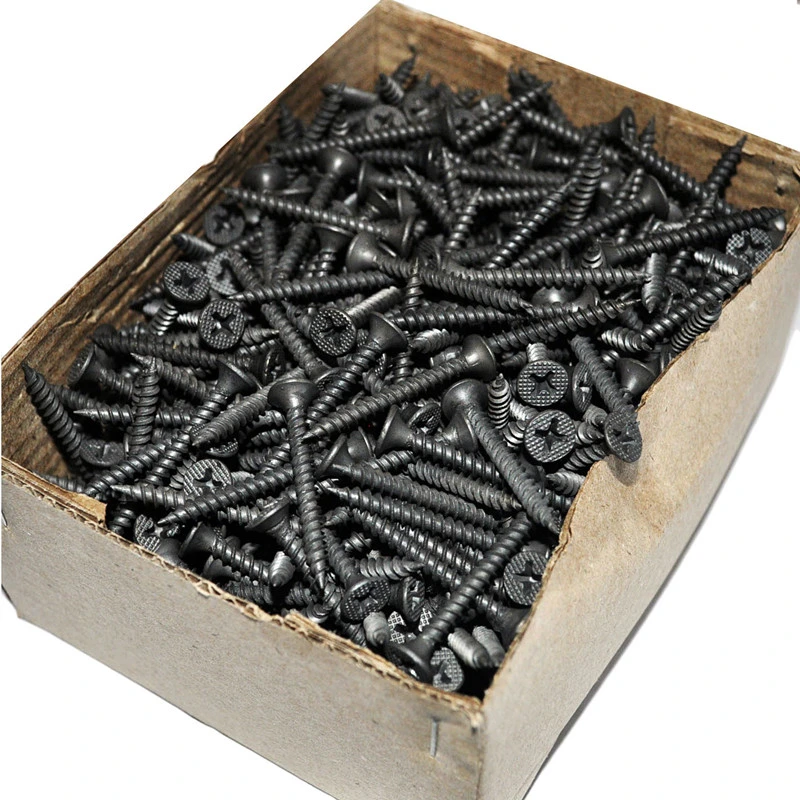 China Factory Supply 25mm 1000psc/Box 20boxes/Carton Black Phosphated Drywall Screw