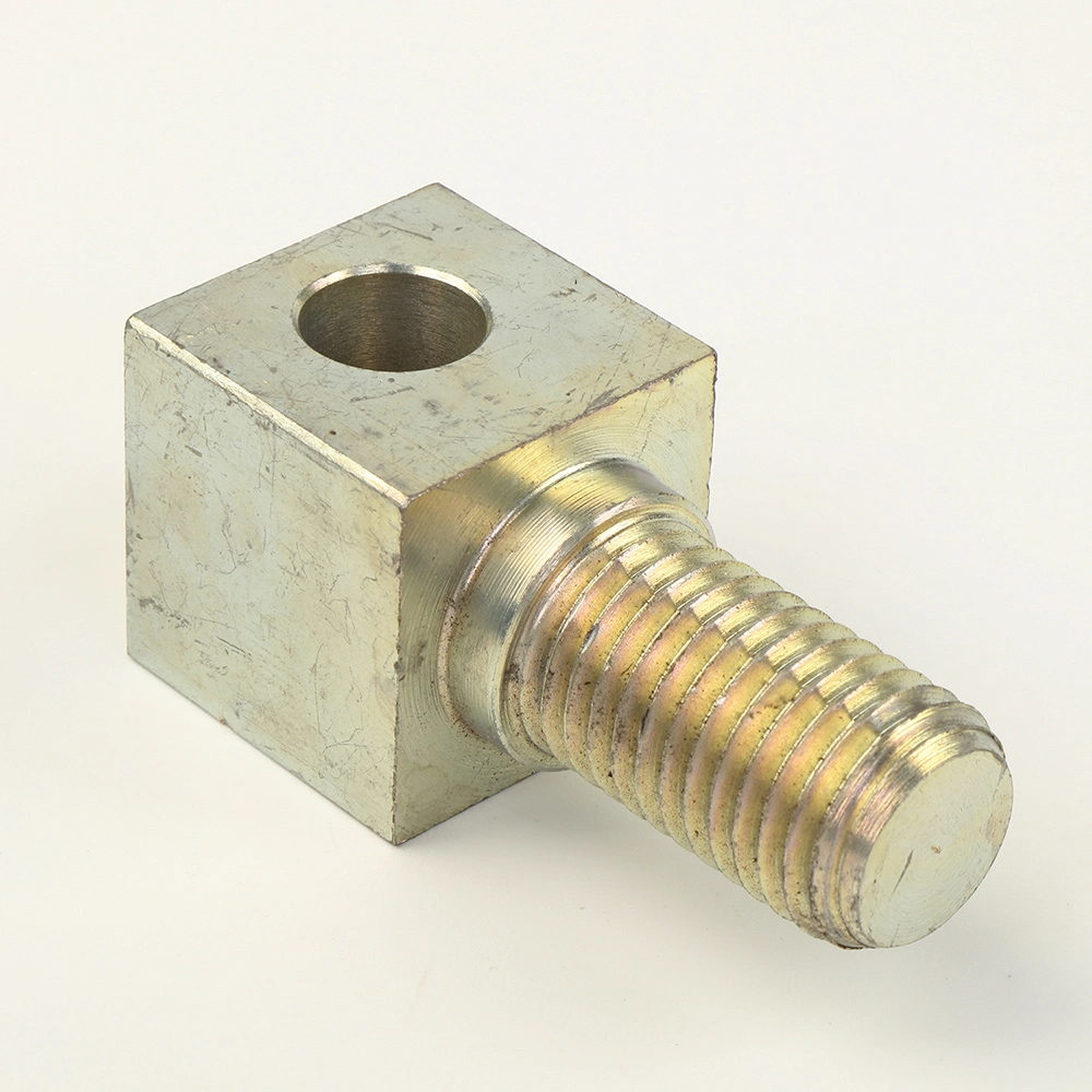 Fastener/Bolt/Non-Standard/Lather Part/Square Head/with Hole/with Thread/Yellow Zinc Plated/Cube