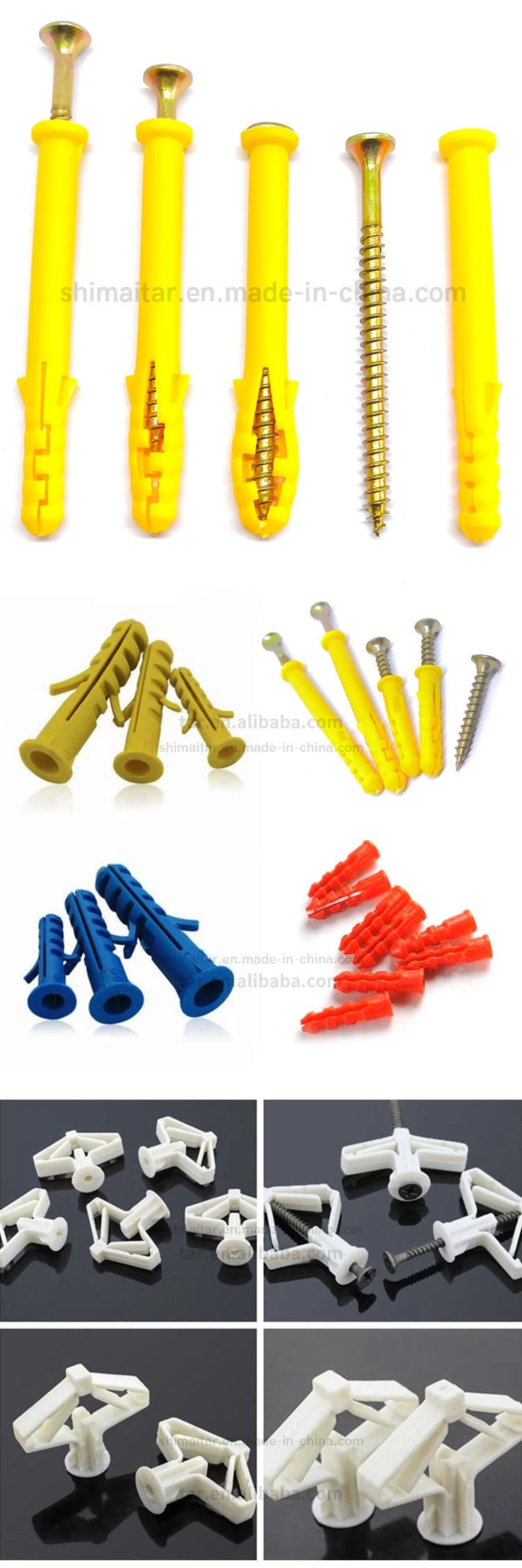 High Strength Concrete Screw Winged Plastic Wall Anchor with Wood Screw Anchor