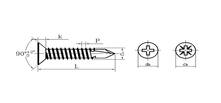 3.5-5.5mm Stainless Steel Wafer Head Button Head Self Drilling Screws, Tek Screw