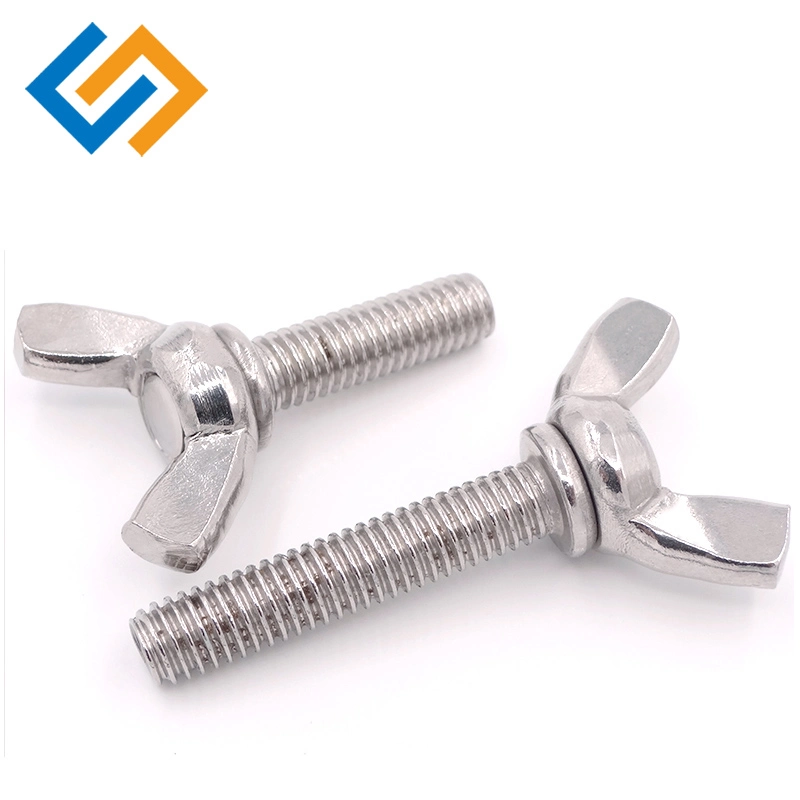 Stainless Steel Thumb Handle Screw Butterfly Wing Screw Claw Hand Bolt with Full Thread M3~M24