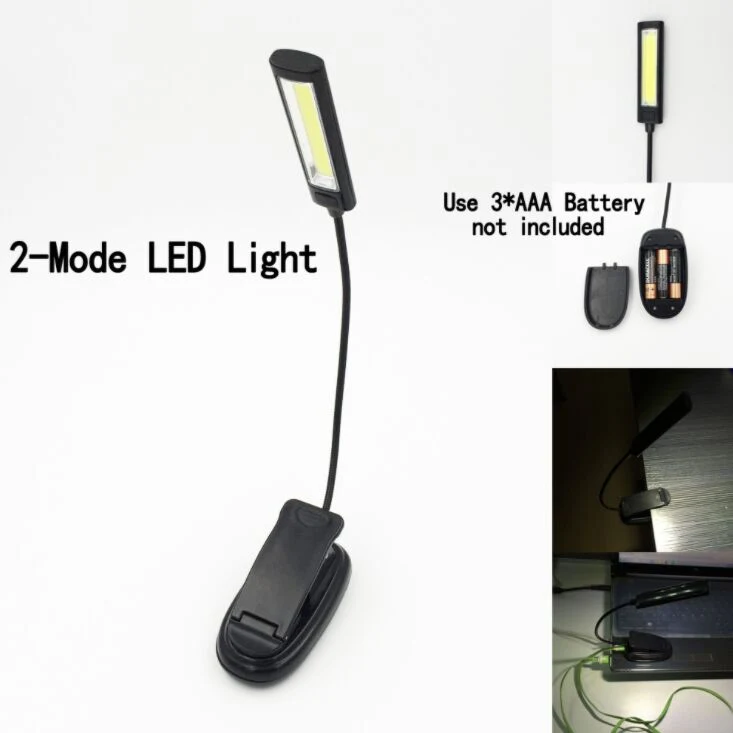 3AAA COB Clip Fixings Flexible Reading Lamp with Clip