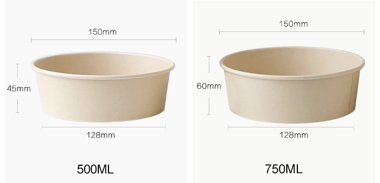 Disposable Paper Bowl Eco-Friendly Soup Bowl Kraft Food Salad Bowl Container Biodegradable Craft Paper Bowl