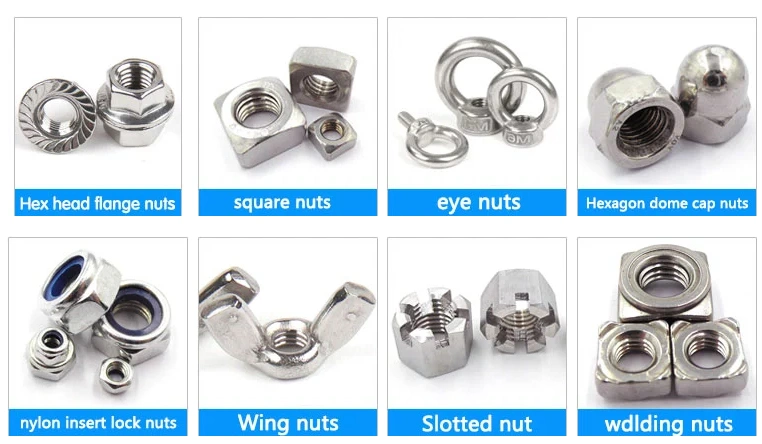 Nylon Lock Nut, Nylon Insert Nut, Hex Nut, DIN985 DIN982