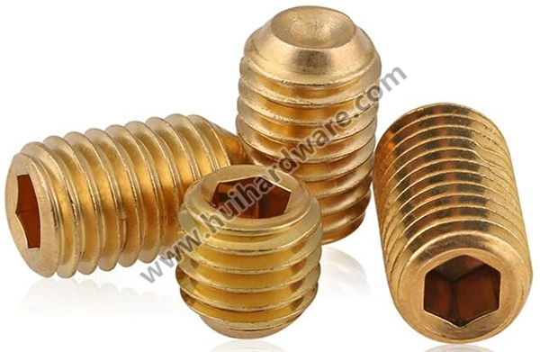 Brass Hex Socket Flat/Cone Point Set Grub Screw