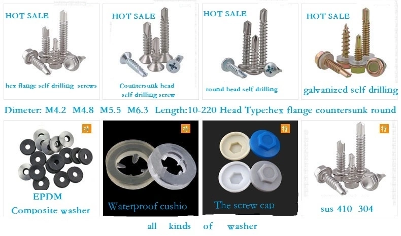 Galvanized Hex Head Self Drilling Roofing Screw Hex Head Tek Self Drilling Screw Self Drilling Goose