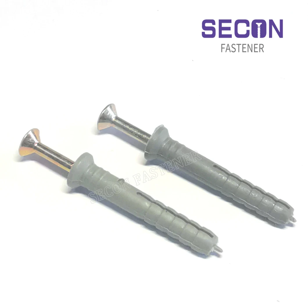 Made in China Nylon Wall Plug Anchor Manufacturer for Hammer Fixing Zinc Plated Plastic Anchor PP PVC PE Material
