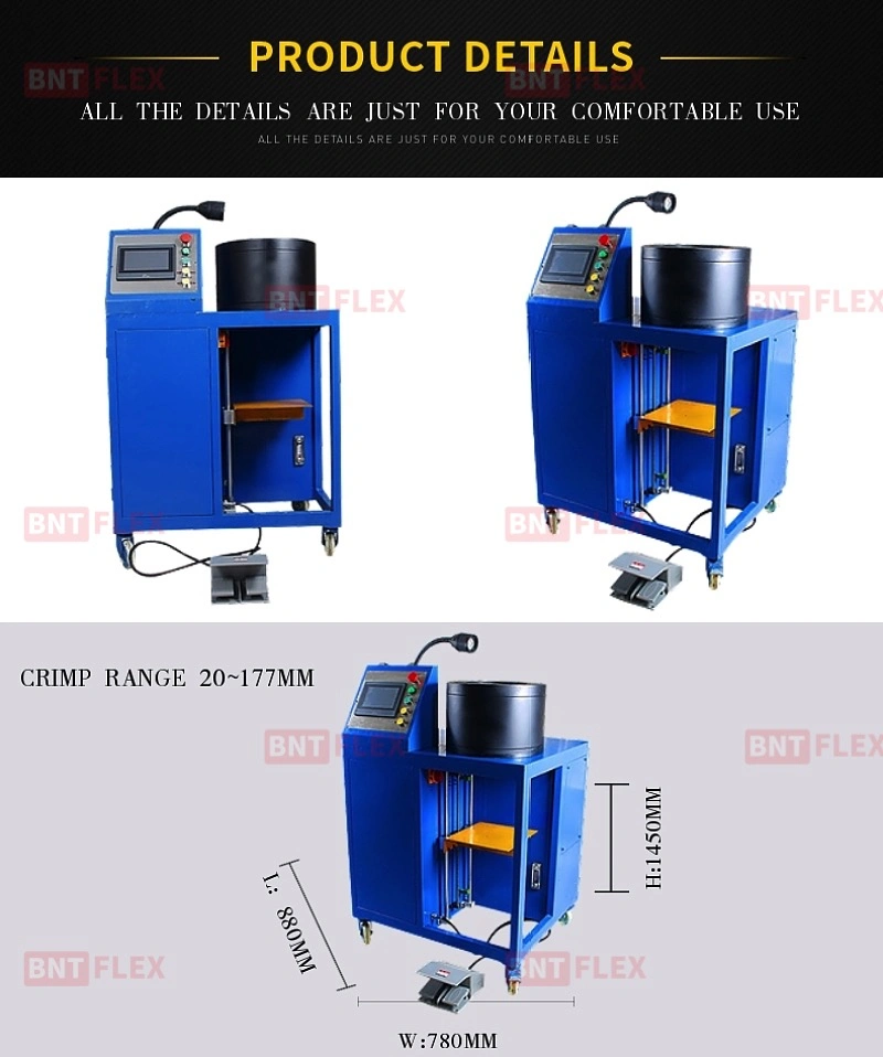 Portable Press Brake Pipe/Wire Rope/Hydraulic Fitting/Air Suspension 2inch 4-51mm Hose Crimping Machine