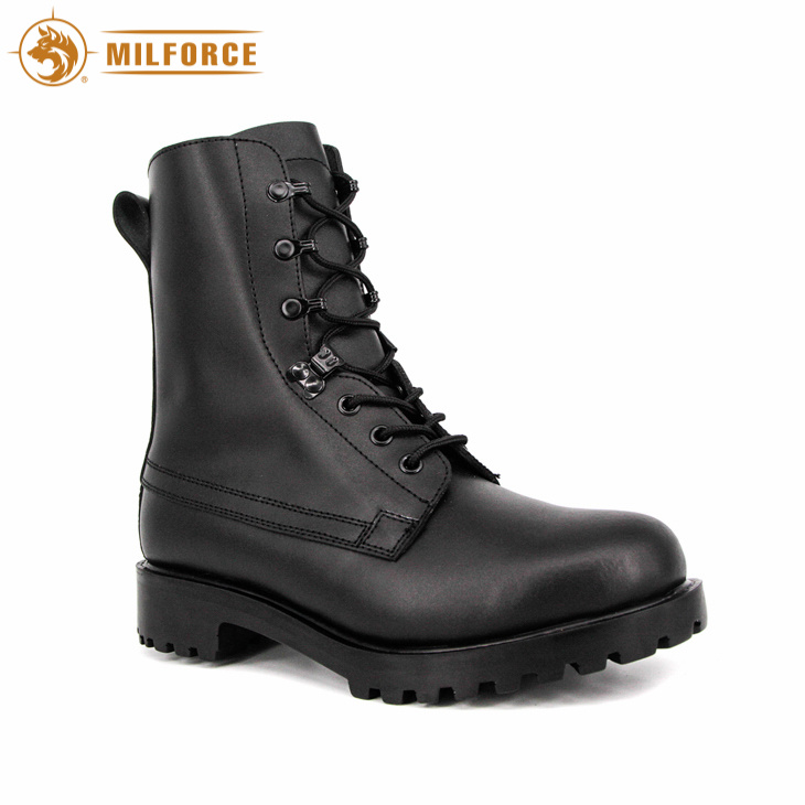 Non-Metal Lightweight Leather Military British Assult Boot (black/brown)