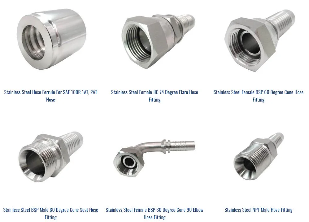Stainless Steel Hydraulic Hose Fittings Two Piece Hose Connectors