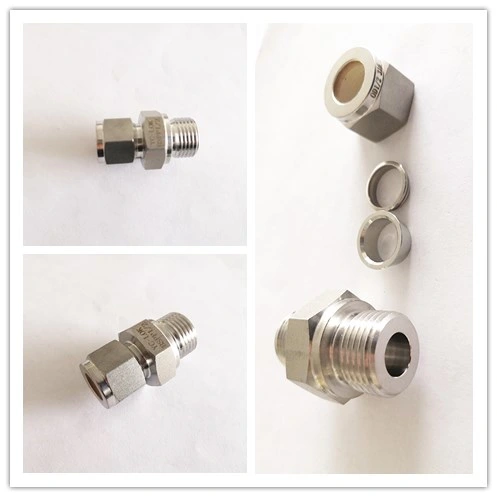 Stainless Steel Straight BSPP Male Thread Ferrule Hydraulic Pipe Fitting