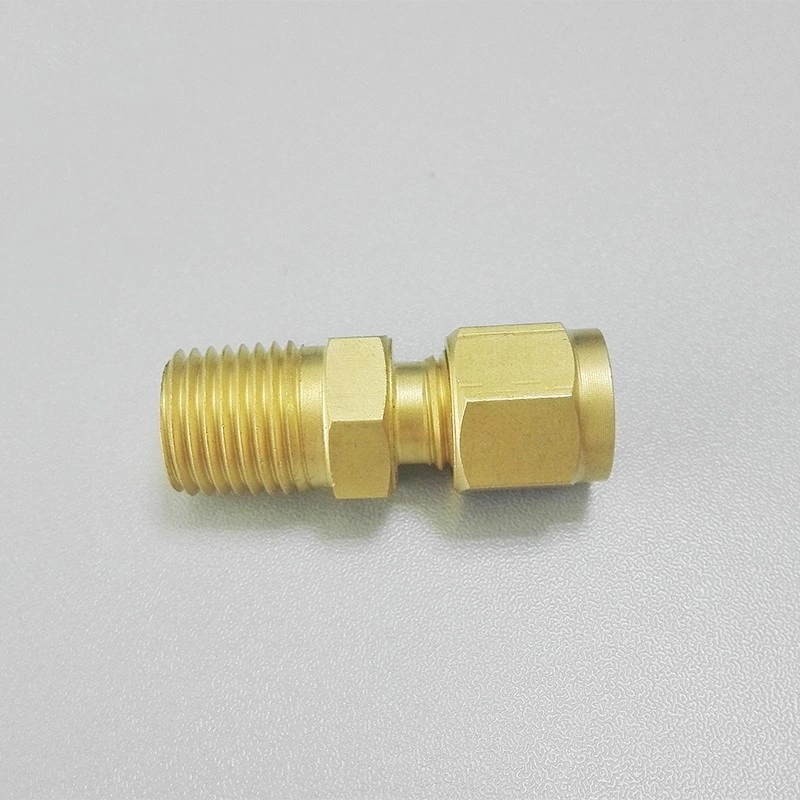 Female Thread Hexagon Equal Double Ferrule Compression Brass Tube Fitting