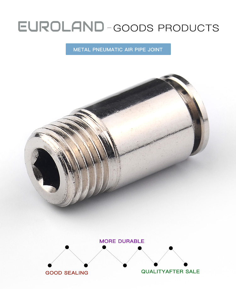 Poc Copper Coupling Male Threaded Cylinder Connectors Pneumatic Fitting