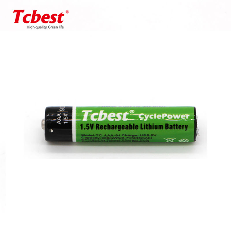 Factory Directly Supply 1.5V AAA 900mwh Lithium USB Rechargeable Battery AAA