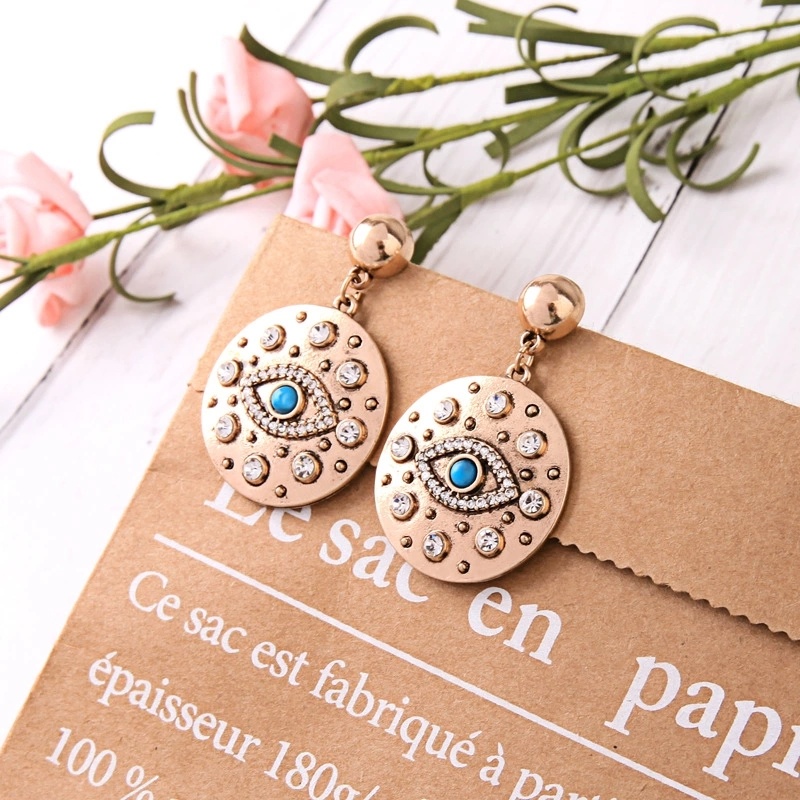 Jewelry Accessories Creative Double Geometric Circle Opal Earrings