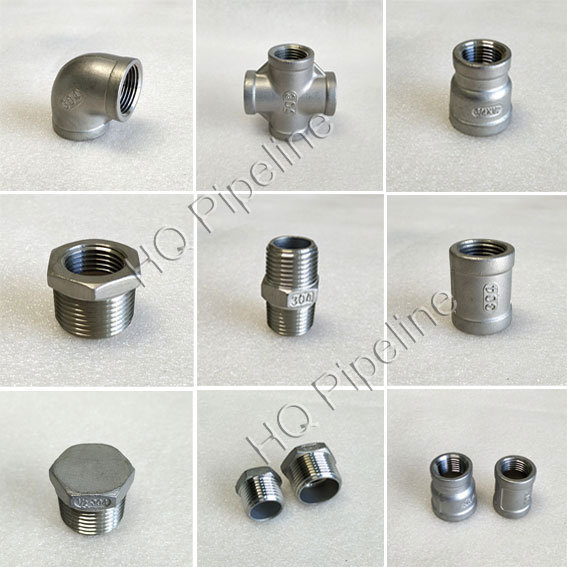 Casting Stainless Steel NPT/Bsp Threaded 150lbs 90 Elbow Joint Fitting