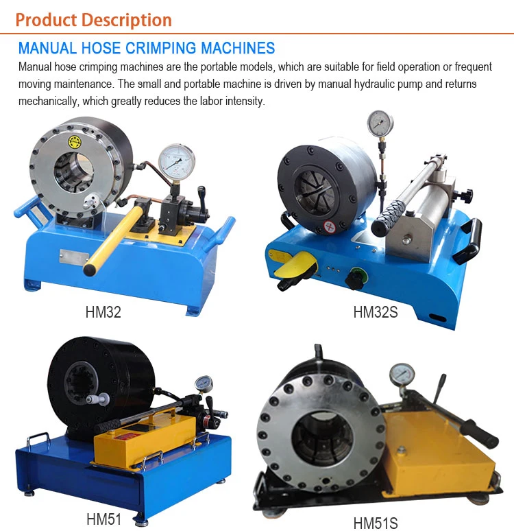 Wholesale Price 6-51mm High Pressure Manual Hose Crimping Machine Factory with 12 Sets