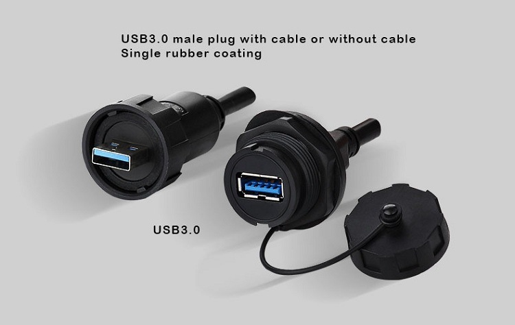 Waterproof Dual USB Connector and Panel Mount USB Connector