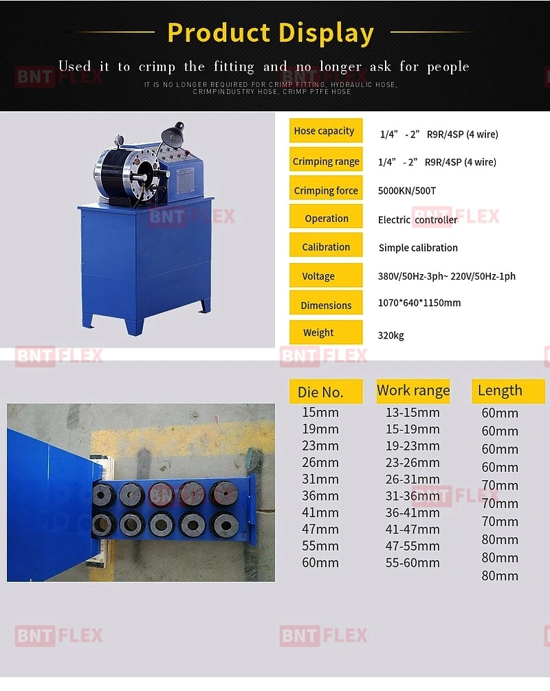 Hot Sell Hydraulic Hose Crimping Machines Manufacturers 1/4-2inch/6-51mm