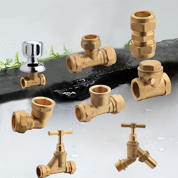 Copper Compression Fittings for Pex Pipes, Brass Pipe Fittings