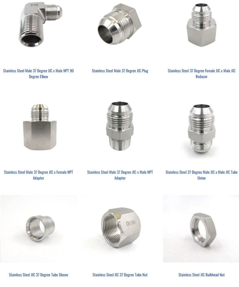 Stainless Steel 90 Degree Male Elbow Hydraulic Adapter SAE Jic 30 Degree Fitting
