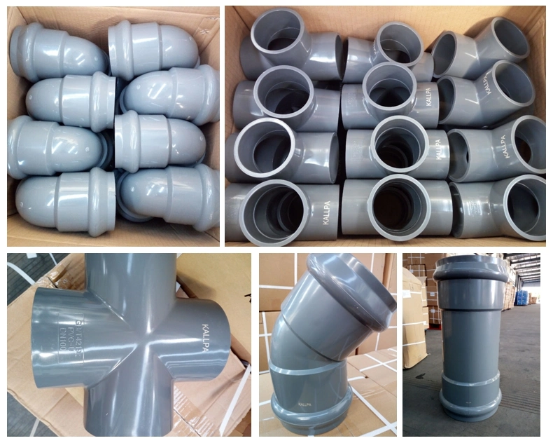 Superior Quality Grey UPVC Fitting Plumbing Fitting with Rubber DIN Standard Pn10