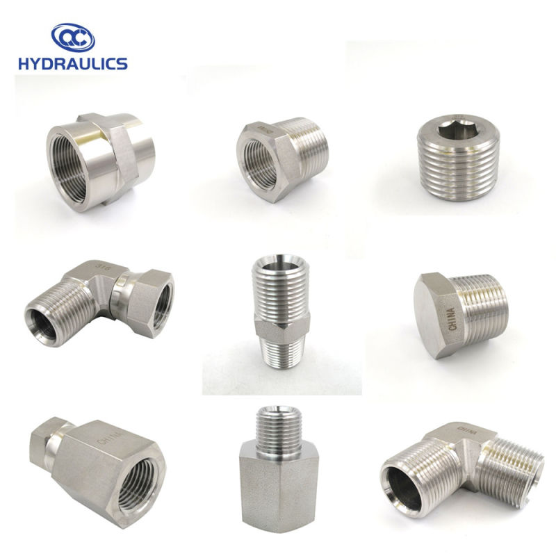 Male Pipe Fittings Straight Stainless Steel Hydraulic Plug Adapters