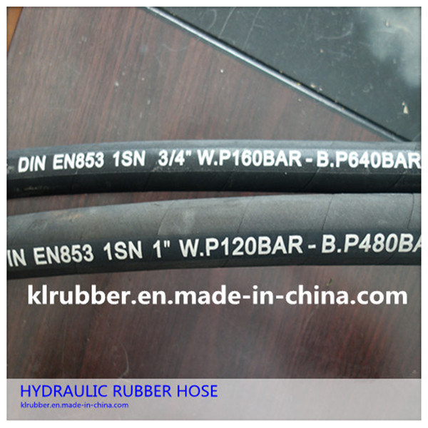 EN853 1SN Steel Braided Rubber Hydraulic Hose
