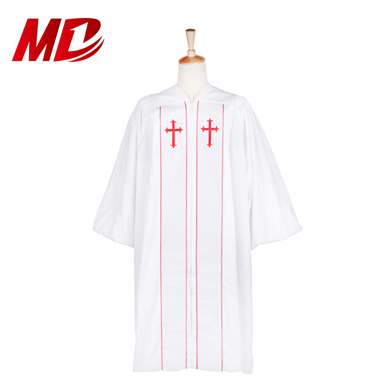 White Wesley Style Customized Wholesale Clergy Robes Choir Robes UK