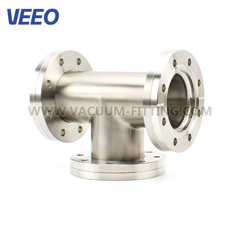 Vacuum Conflat CF Stainless Steel Fixed Rotatable Fittings Tee