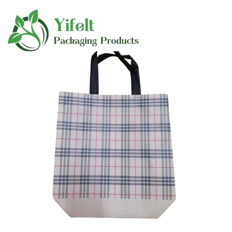 Factory Wholesale Custom British Check Non-Woven Waterproof Tote Bag