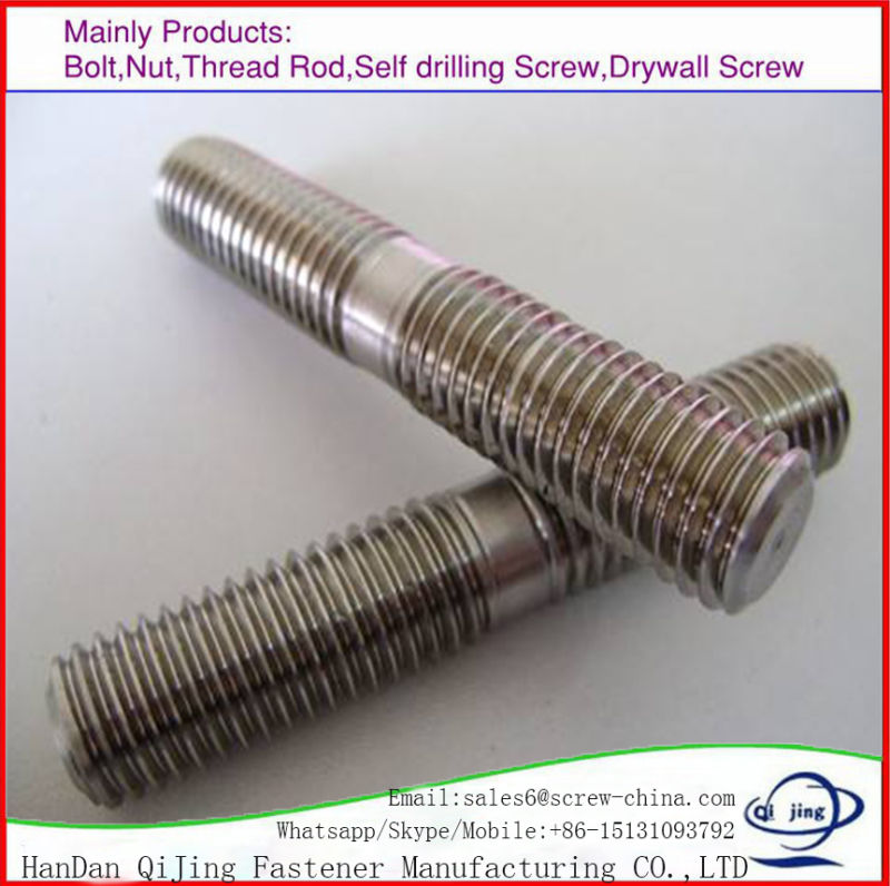 SS304 SS316 Stainless Steel Materic Stud Bolt Double End Stud Bolt Double End Thread Rod/Stud, DIN939/835, Uni5909