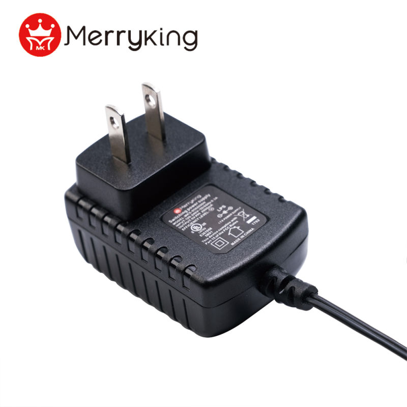 American DC Wall Type 12V 1A 12W AC DC Power Adapters with UL cUL FCC Certificate