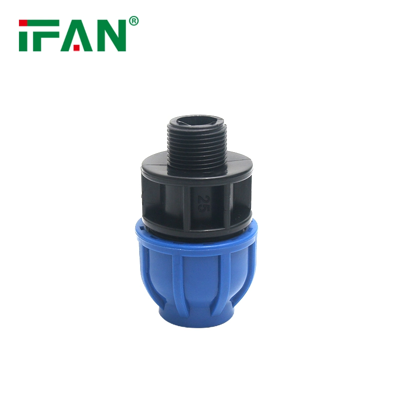 Customized Design Equal Tee Factory Price All Kinds PP HDPE PE Irrigation Compression Fittings Male Coupling