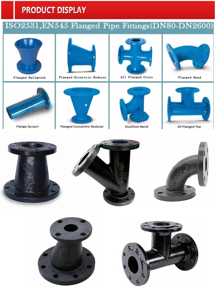 Cast Iron Flanged Elbow Reducer Tee Cross Fittings