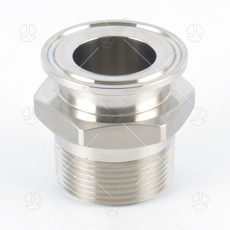 Hygienic Stainless Steel Male Hexagon Tri-Clover Hose Adapter
