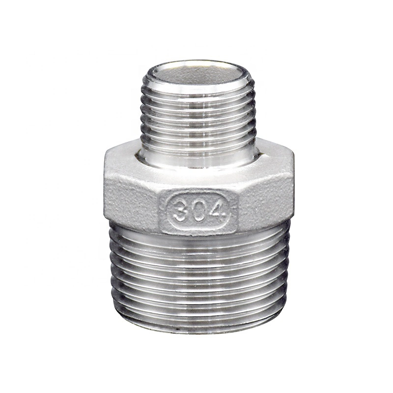 Sanitary Male Thread Casting Connector Stainless Steel Double Nipple Fitting Reducing Hex Nipple Building HDPE Electrical Plumbing Pipe Fitting
