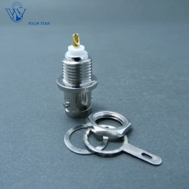 RF Coaxial 50 Ohm BNC Female Back Bulkhead Connector with Solder Cup Receptacle