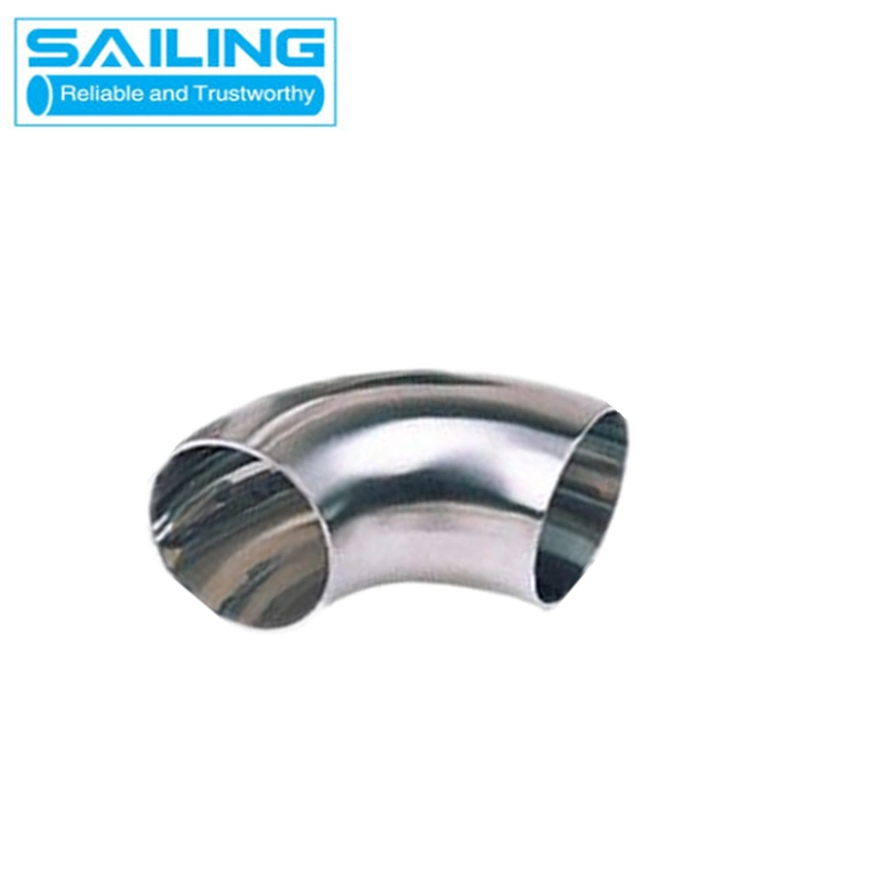 304 Polished Stainless Steel Welding 90 Deg Elbow Food Grade Pipe Fittings Ss Sanitary Tube Elbow