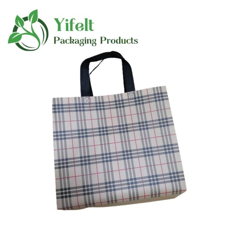 Factory Wholesale Custom British Check Non-Woven Waterproof Tote Bag