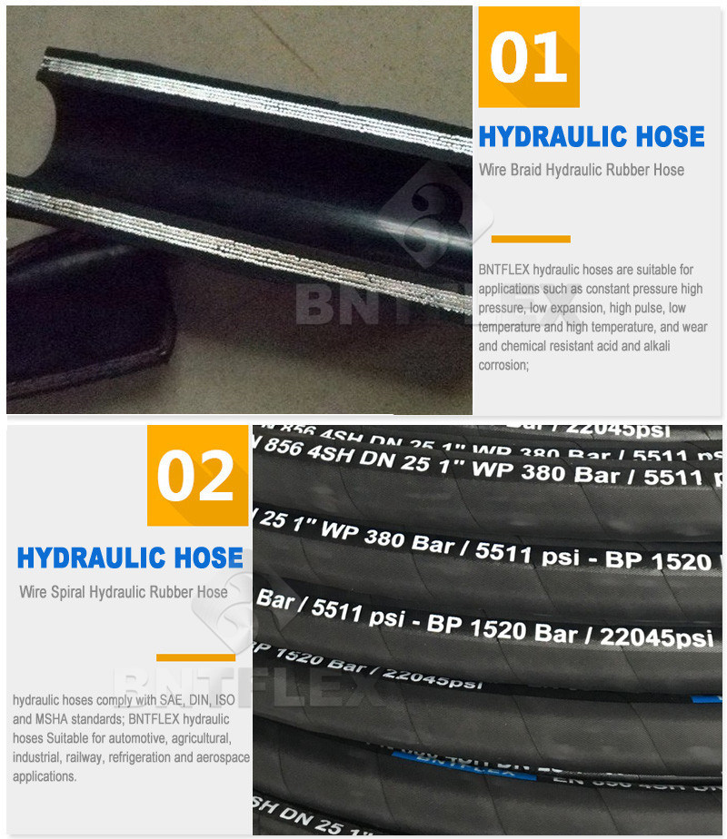 Hydraulic Rubber Hose Pipe Large Diameter Rubber Hydraulic Hose