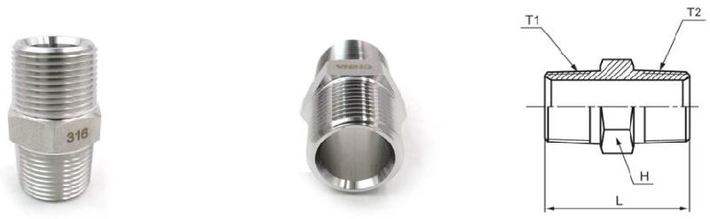 Stainless Steel NPT Male Union Adapters/Hydraulic Fittings