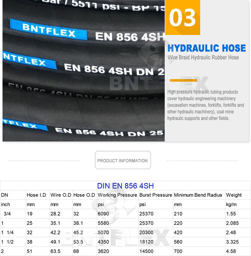 SAE 100r2at/2sn Hydraulic Rubber Hose Italy Hydraulic Hose